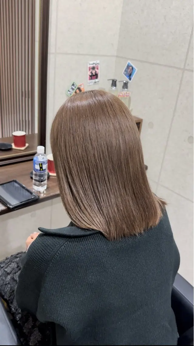 ミディアム カラー ブラウンカラー ミルクティーブラウン 遠藤惟斗/渋谷/ 透明感カラーのヘアスタイル