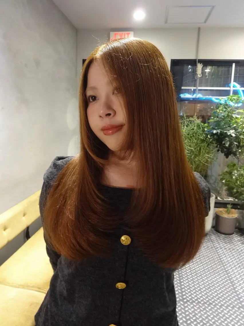 ロング カラー レイヤーカット ヘアカラー ブリーチカラー🍊 ★ayumiのヘアスタイル