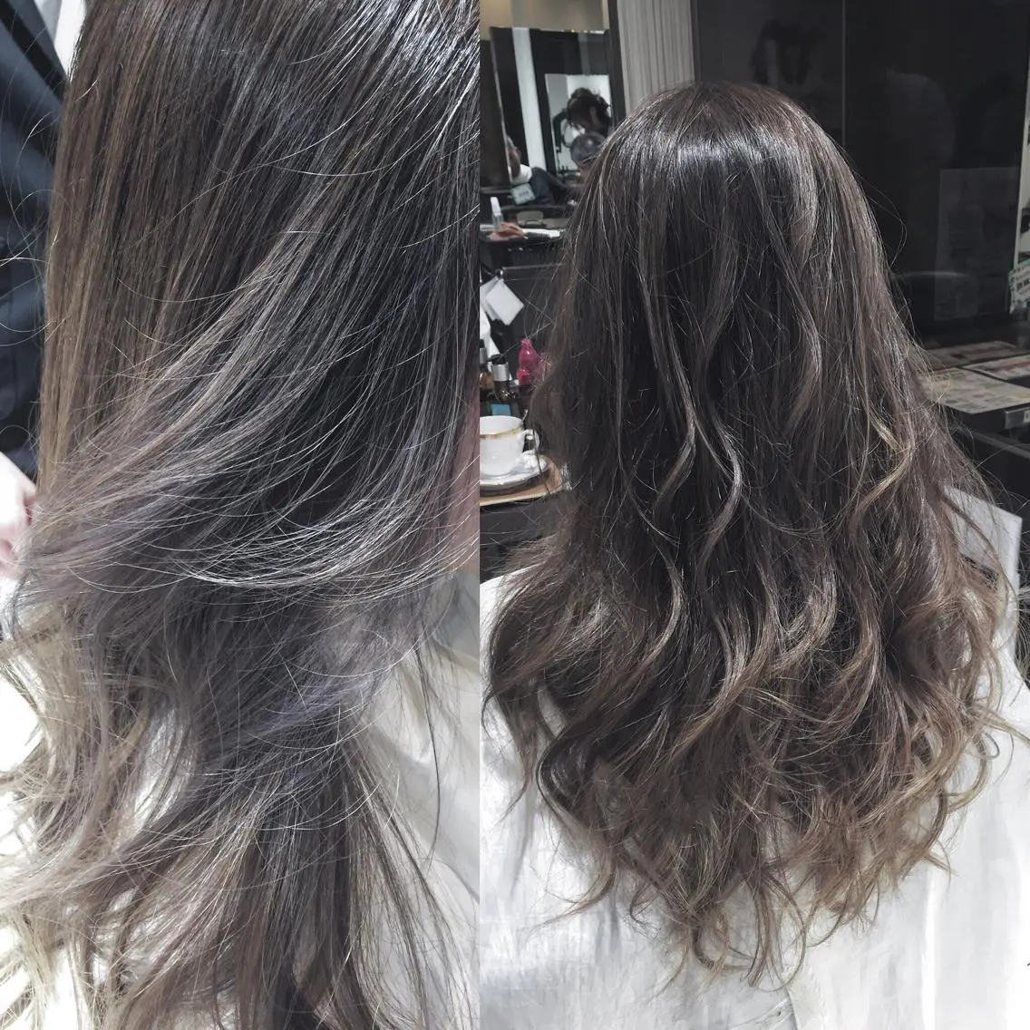 セミロング ロング カラー アッシュ グラデーションカラー ラベンダーカラー ラベンダーアッシュ メンズ特化美容師 カラー専門ぺーターのヘアスタイル