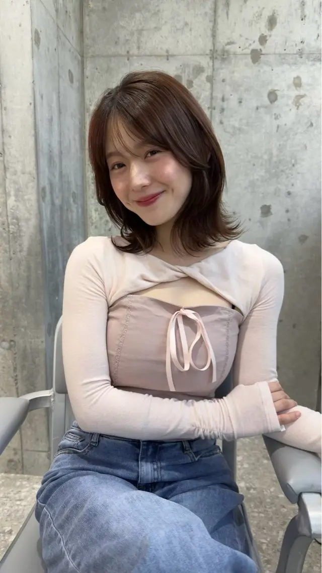 セミロング カラー ヘアカラー トリートメント 【艶カラー】 じゅりのヘアスタイル