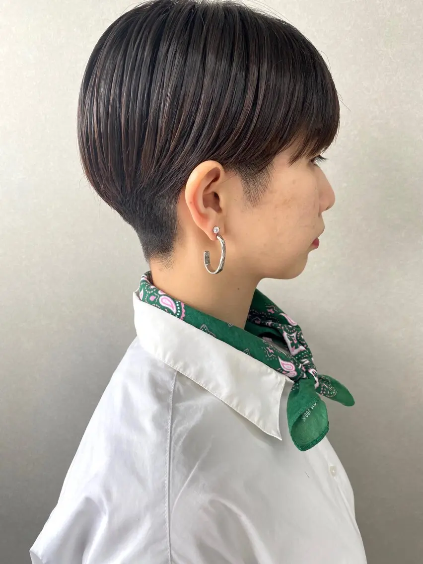 ショート ショートヘア ヘアカラー トリートメント -福岡博多筑紫口- 大津成美のヘアスタイル