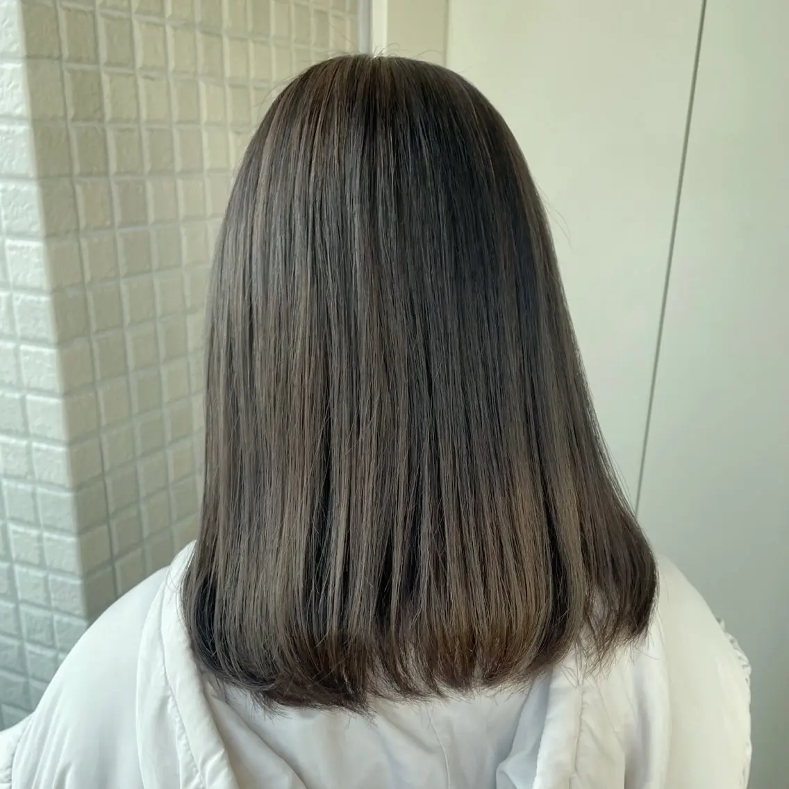 カラー グレージュ 銀座：似合わせカラー オリーブ🫒アレンジのヘアスタイル
