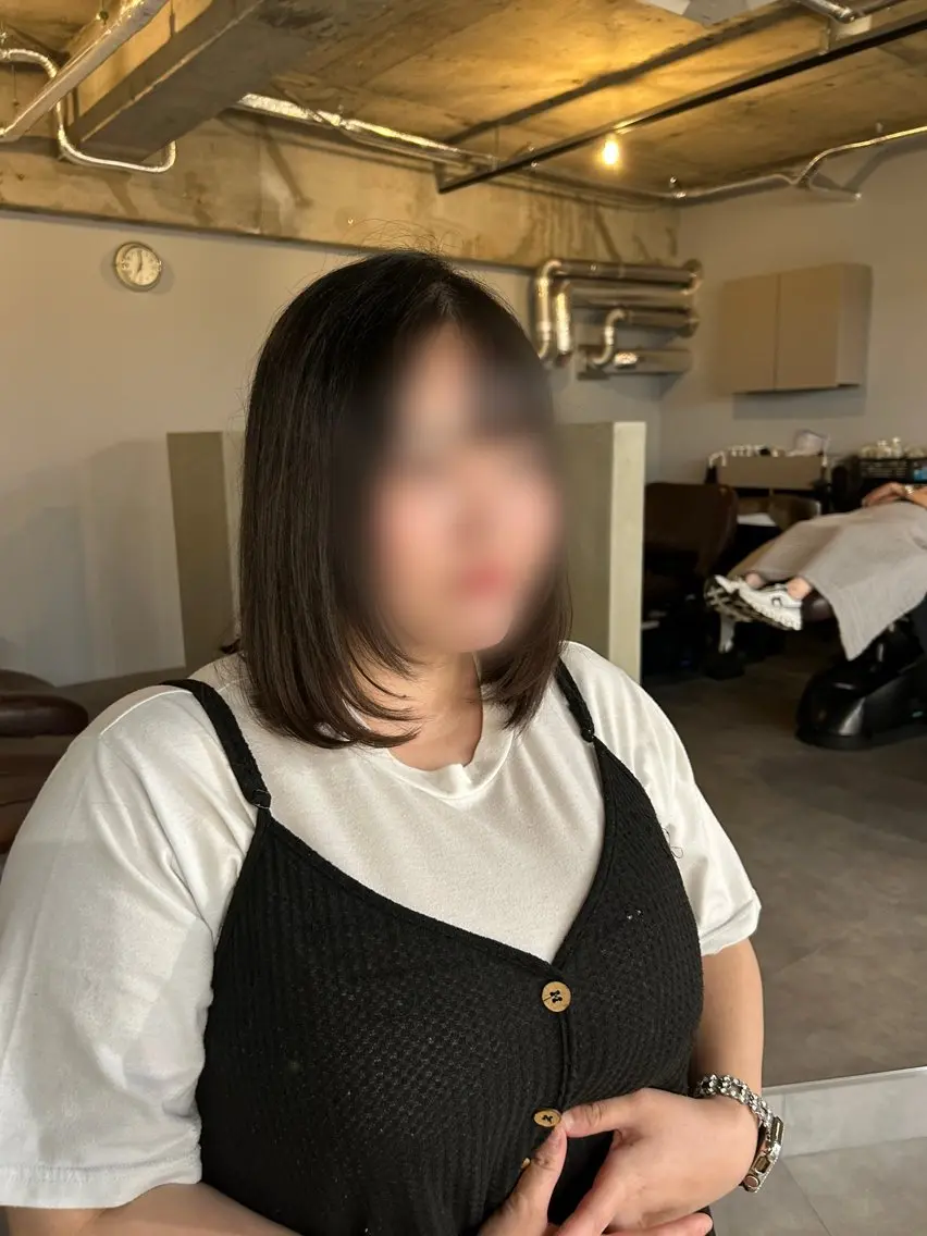 ミディアム ワンレンボブ ボブ 顔周りカット レイヤーカット サワムラ ソナタのヘアスタイル
