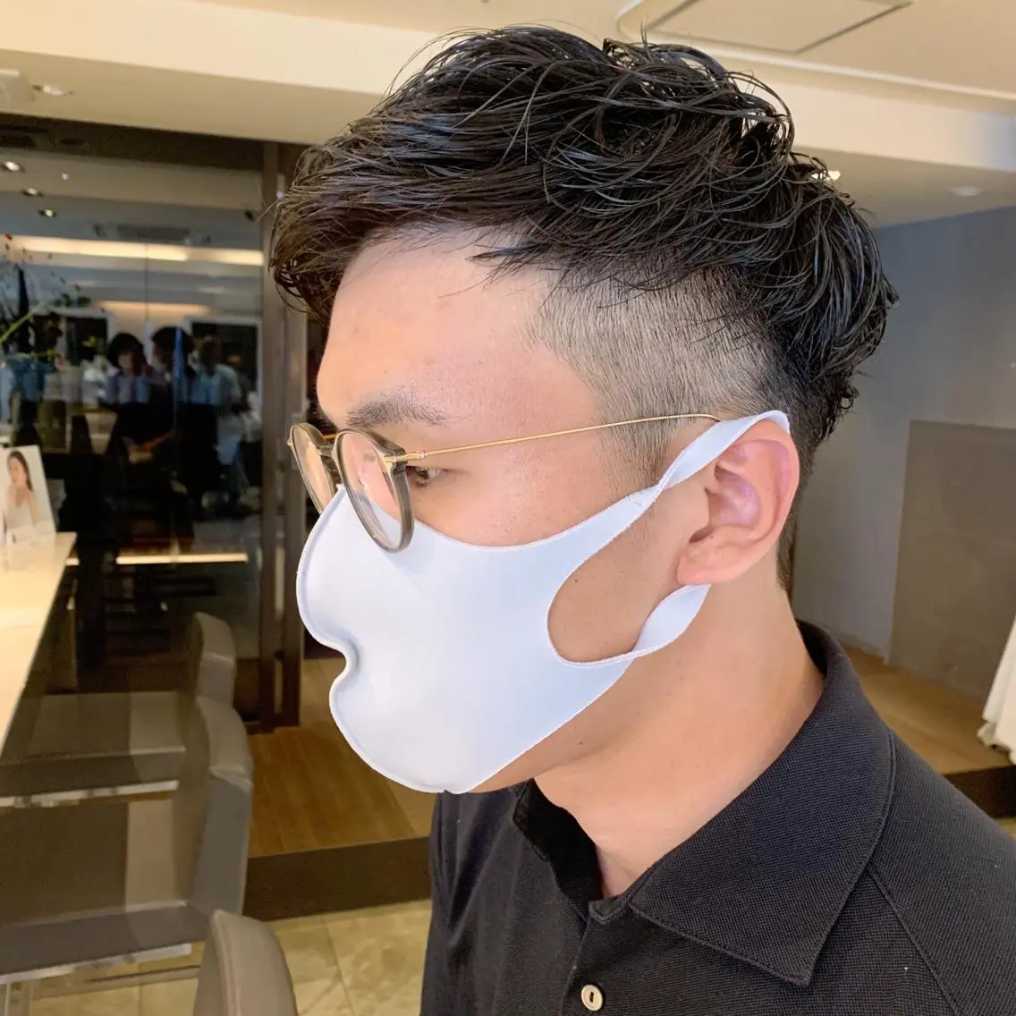 パーマ メンズ アップバング メンズパーマ ニュアンスパーマ 竹下 実穂のヘアスタイル