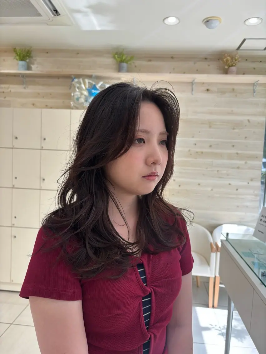 セミロング カラー ブラウンカラー 髪質改善 レイヤーカット トリートメント カット ヘアカラー トリートメント 田野倉NEXT店 美髪ニストのヘアスタイル