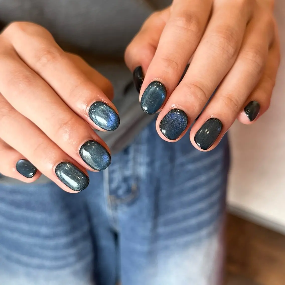 ネイル マグネットネイル ミラーネイル 夏ネイル ハンドネイル M.wish太田川店 💅🏼Arisaのネイルデザイン