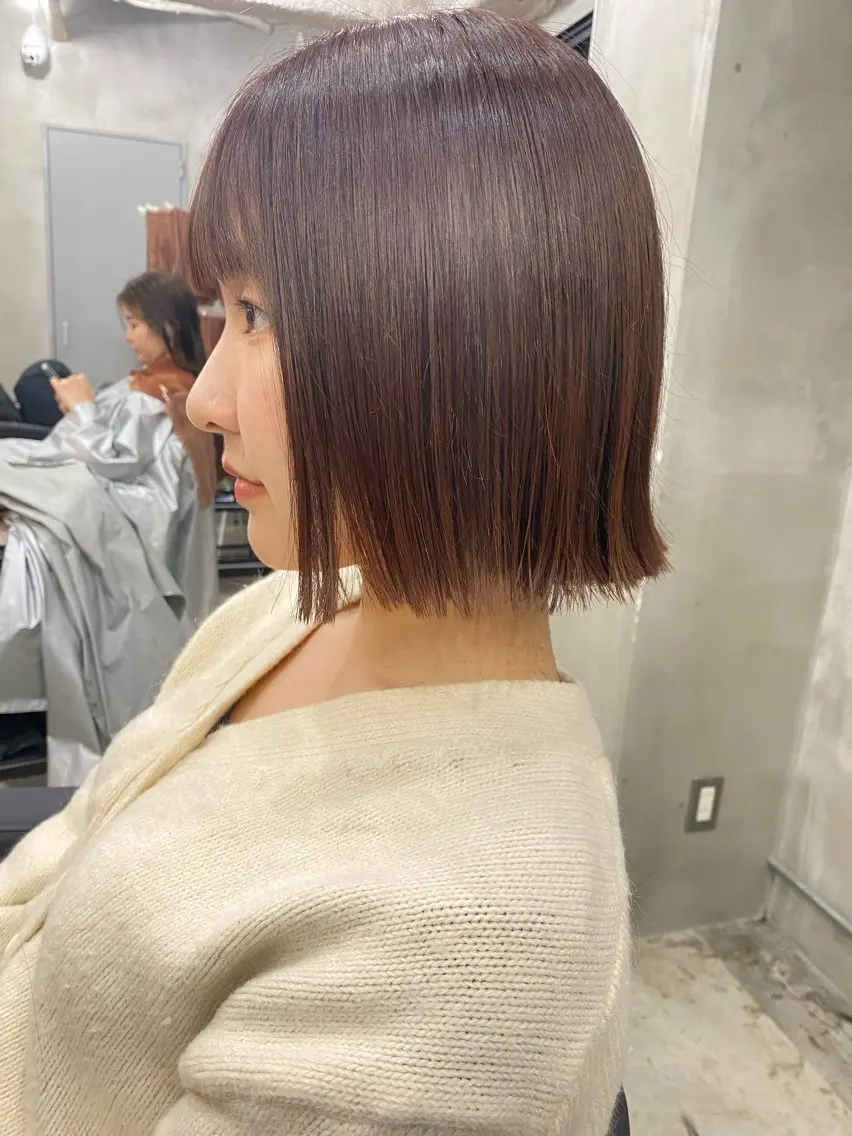 ショート 切りっぱなしボブ ボブ 宮田海聖 ナチュラル/美髪のヘアスタイル