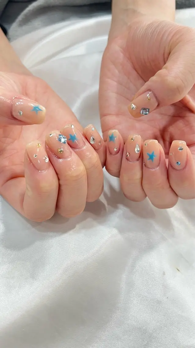 ネイル ブルー ハンドネイル フットネイル nailsister ただのネイルデザイン