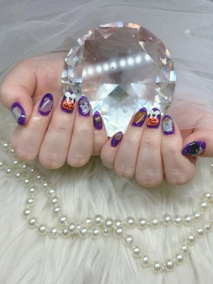 ショート ハロウィン ハンドネイル Nailsalon Angeのネイルデザイン