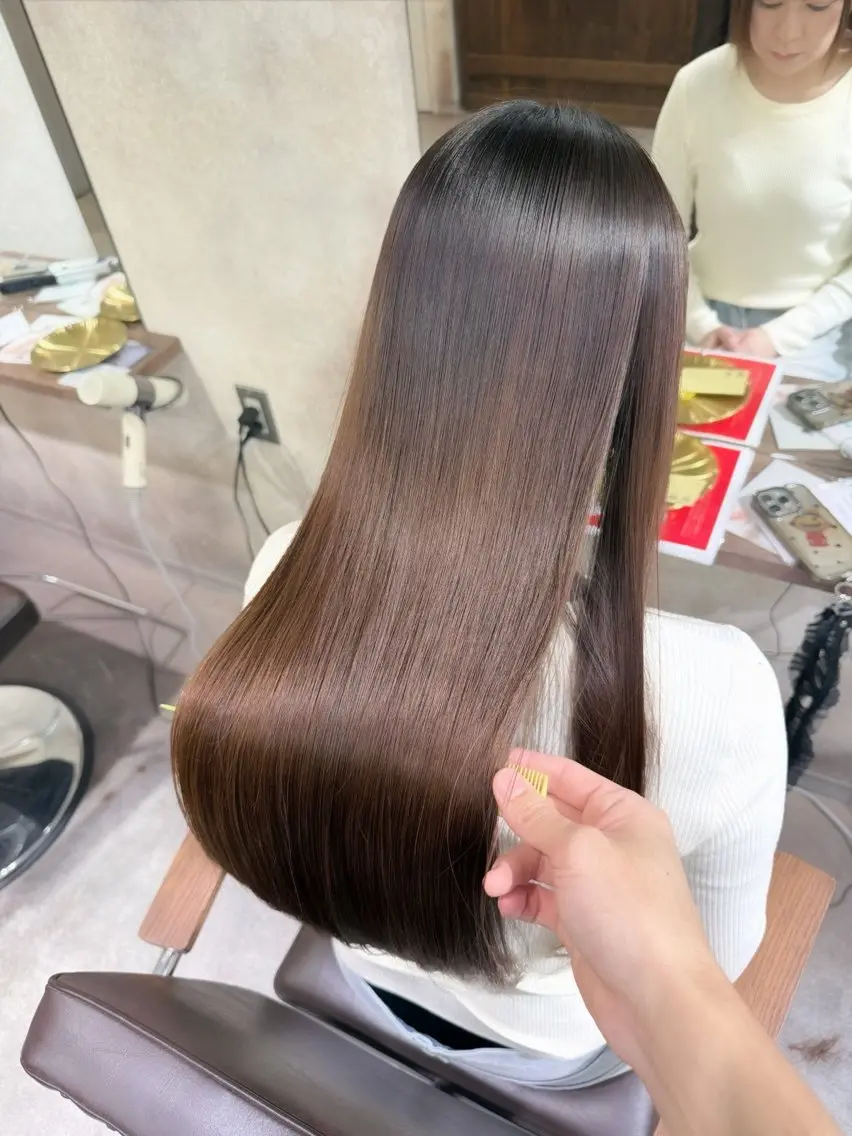 ロング 髪質改善 縮毛矯正 若命燿史／レイヤー 縮毛矯正/髪質改善のヘアスタイル