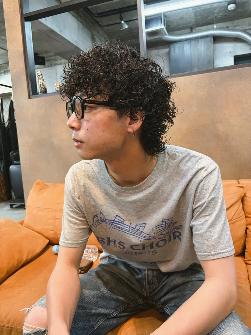 ミディアム パーマ ミディアムパーマ 外国人風カラー ウルフカット kazuki icon.のヘアスタイル