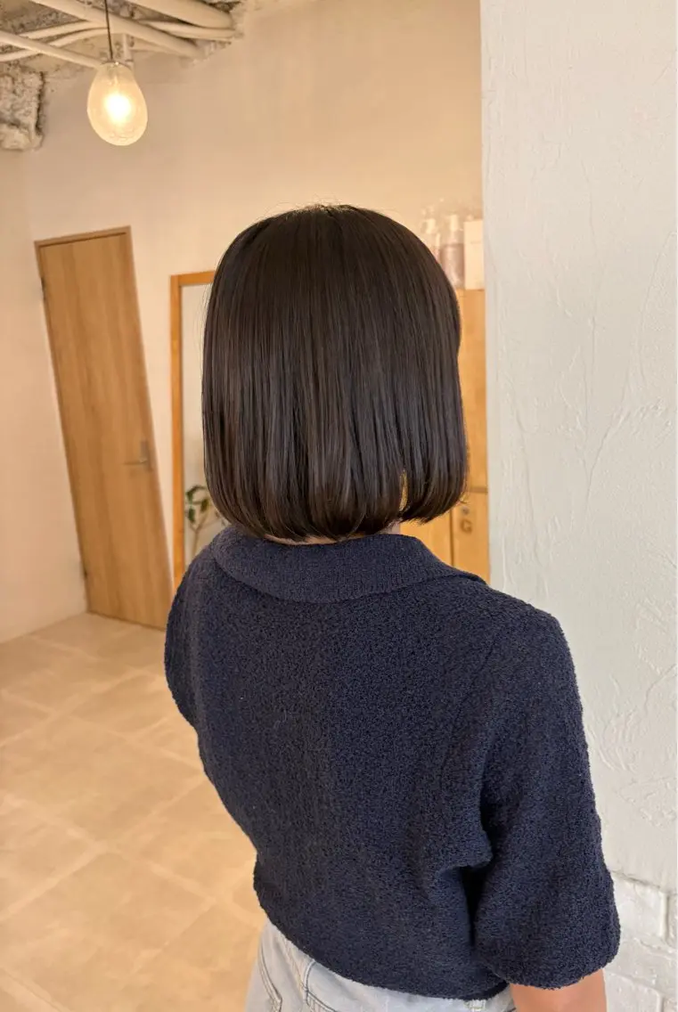ミディアム 縮毛矯正 トリートメント 大西 杏依のヘアスタイル