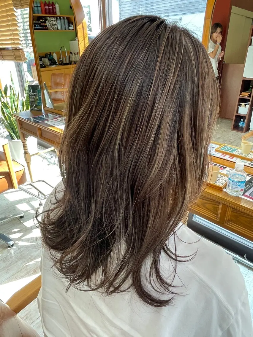 ミディアム ハイライト Ishii Tsuyoshiのヘアスタイル