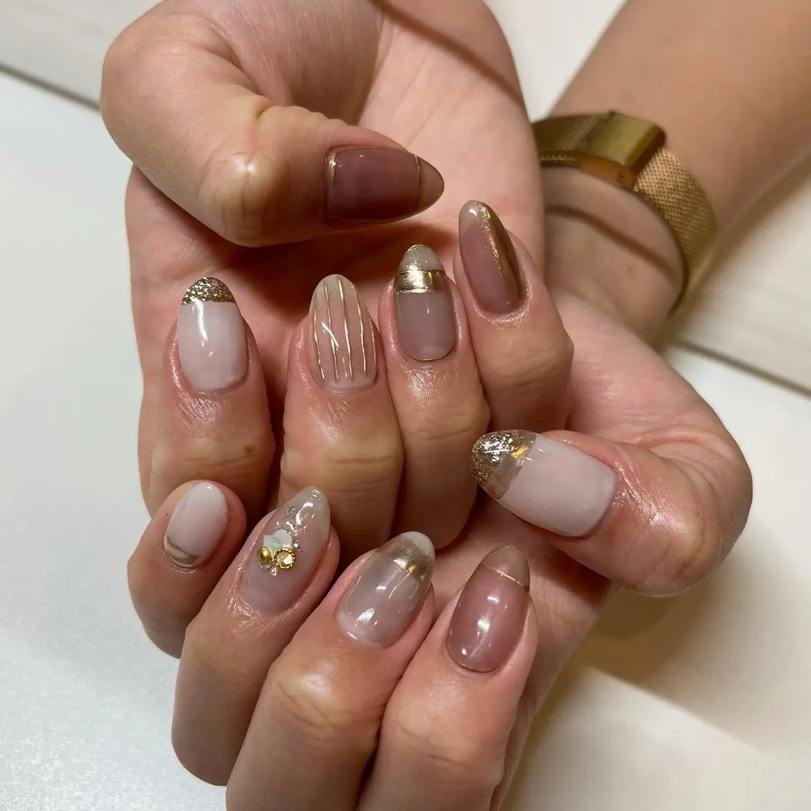 ネイル 持ち込み ニュアンスネイル ハンドネイル MIUNail YUMIのネイルデザイン