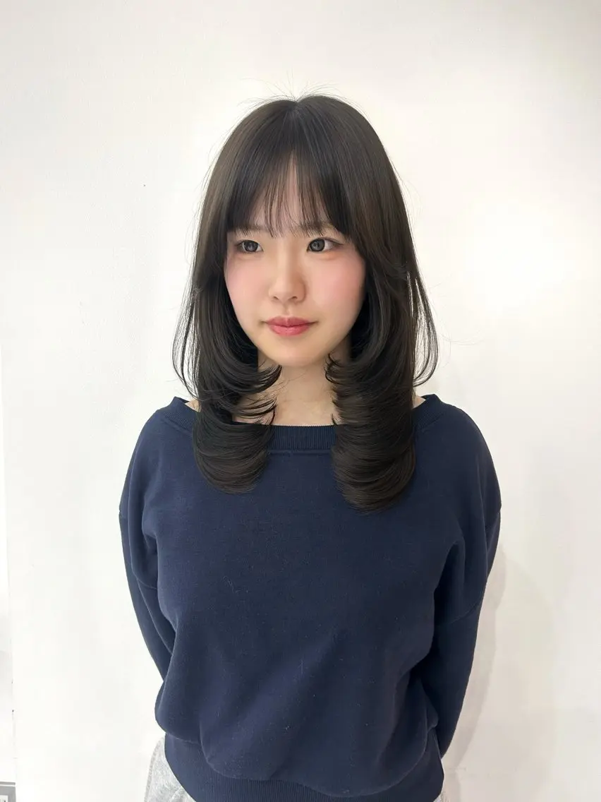 ミディアム カット トリートメント yuuka 🖤韓国ヘア🖤のヘアスタイル