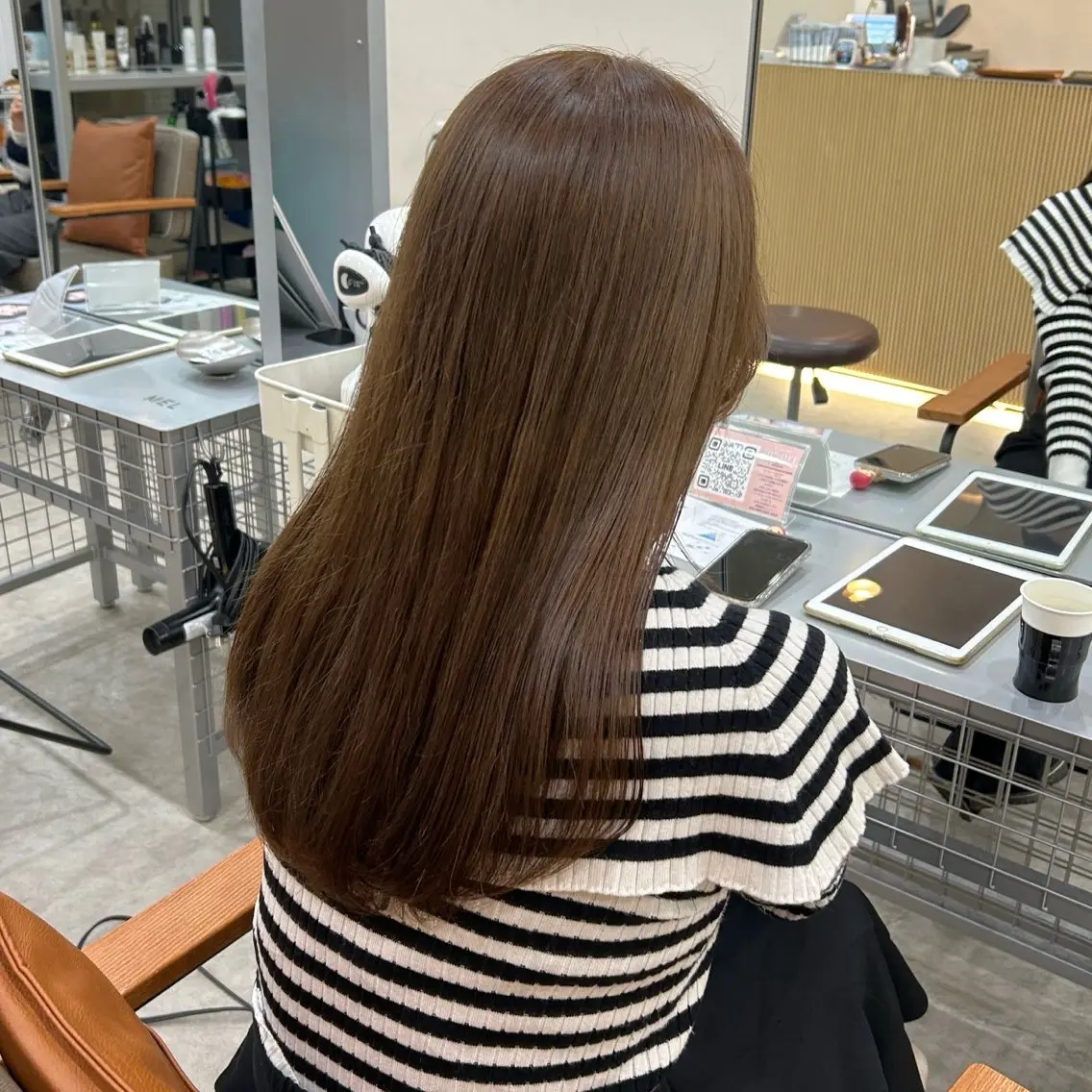 ロング カット ヘアカラー トリートメント MIDORI🎀 透明感/ベージュのヘアスタイル
