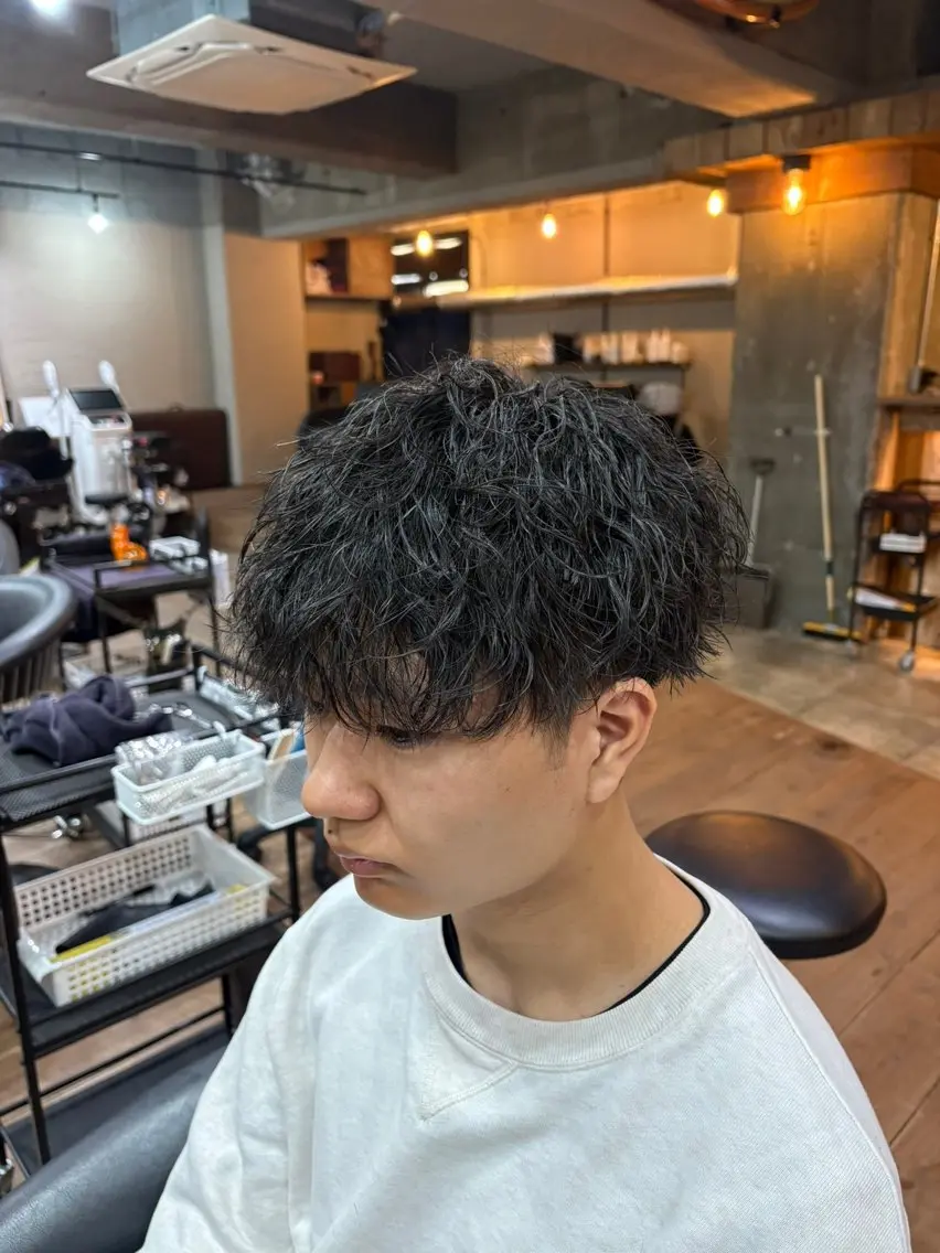 ショート パーマ メンズ ミニモ限定激安 /束感ヘア/そうたのヘアスタイル