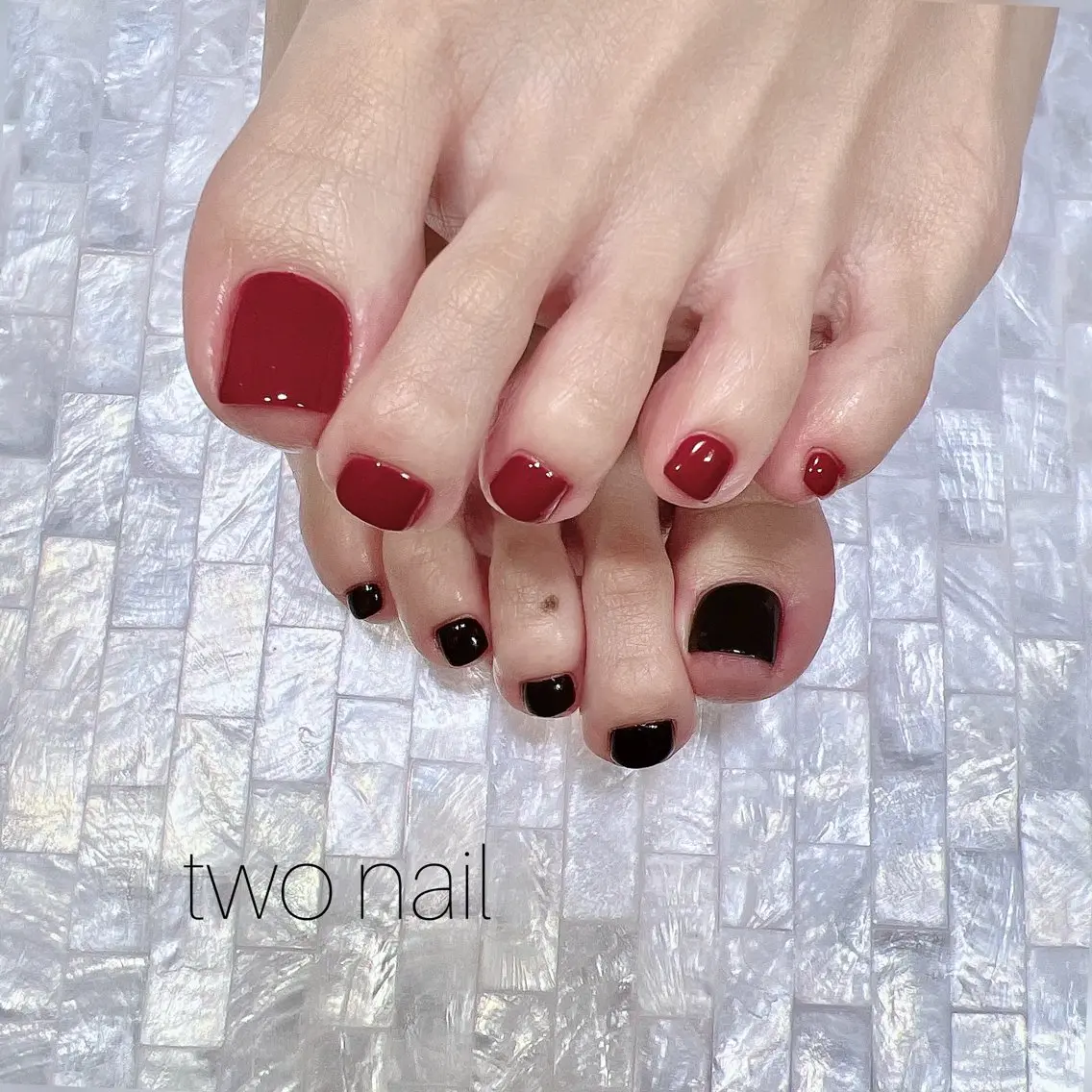 ネイル フットネイル ネイルチップ ホワイト フットネイル two nailのネイルデザイン
