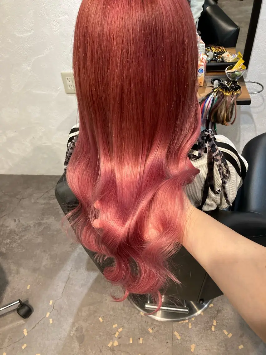 ロング カラー ヘアカラー エクステ ✨最安値✨エクステ カラー🌼つきな🌼のヘアスタイル