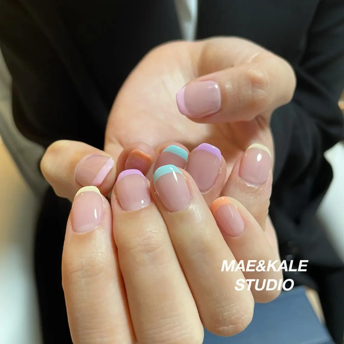 ネイル フレンチネイル パステルネイル MAE&KALE STUDIOのマツエク・マツパデザイン