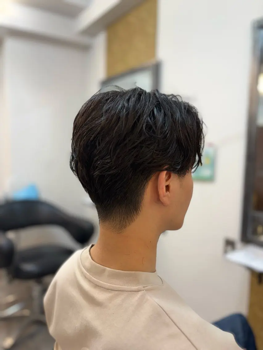 ショート パーマ メンズ カット パーマ メンズカットモデル 募集🚹✨荒井雛子のヘアスタイル