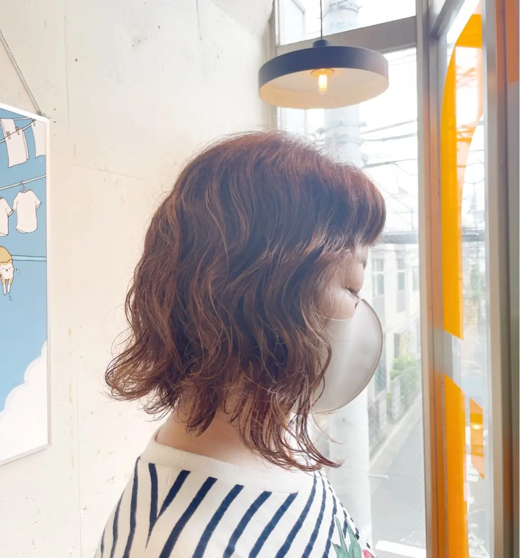ミディアム パーマ 🌈月1夜モデル募集 📩ください⭐️のヘアスタイル