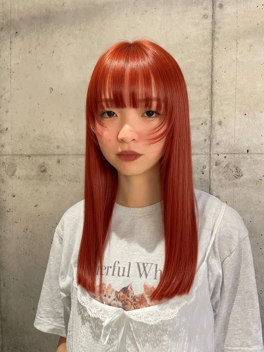 ロング カラー カット ヘアカラー トリートメント ♥️ブリーチなしW/ カラー/優希/大宮のヘアスタイル