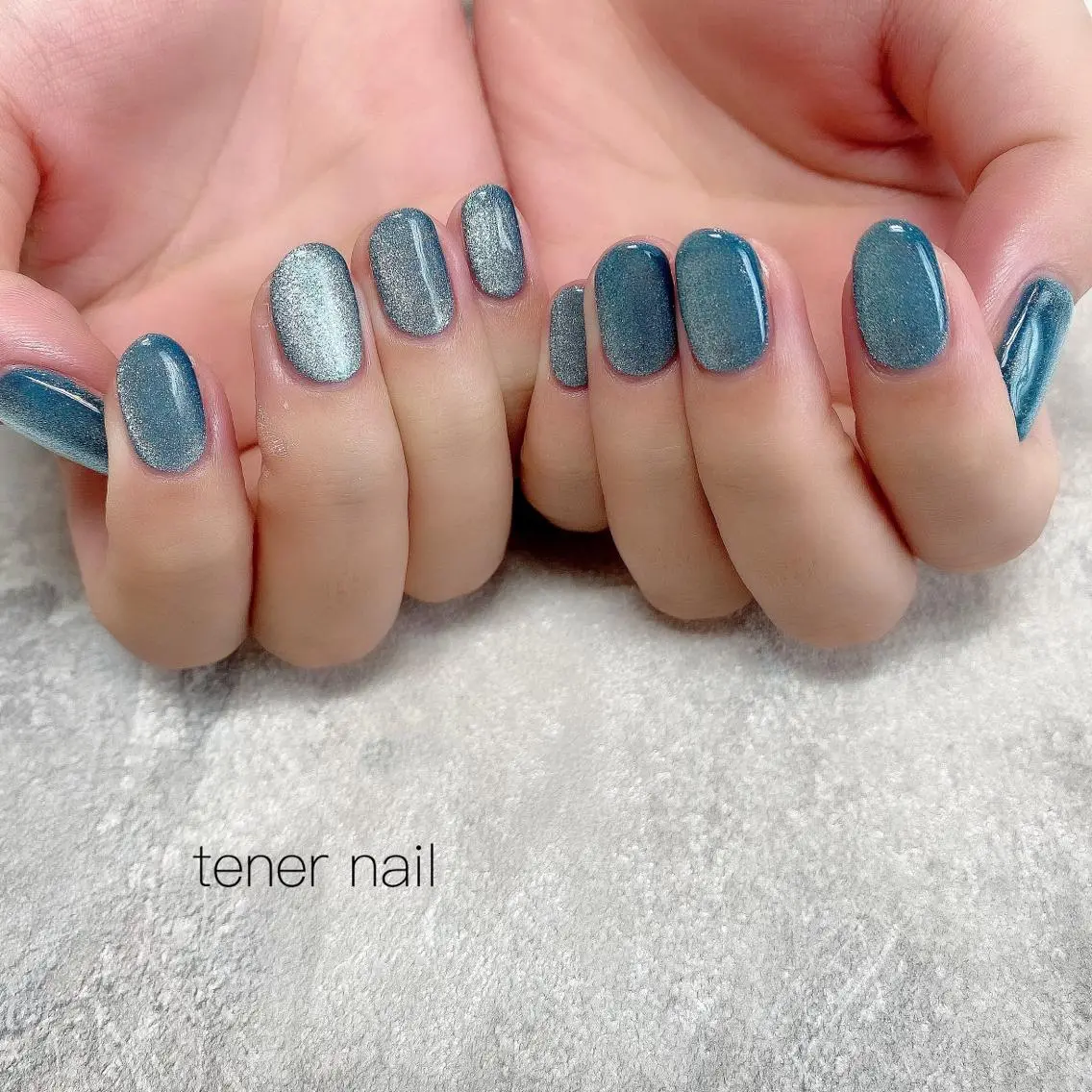 ネイル ブルー マグネットネイル 春ネイル テネルネイル tener nailのネイルデザイン