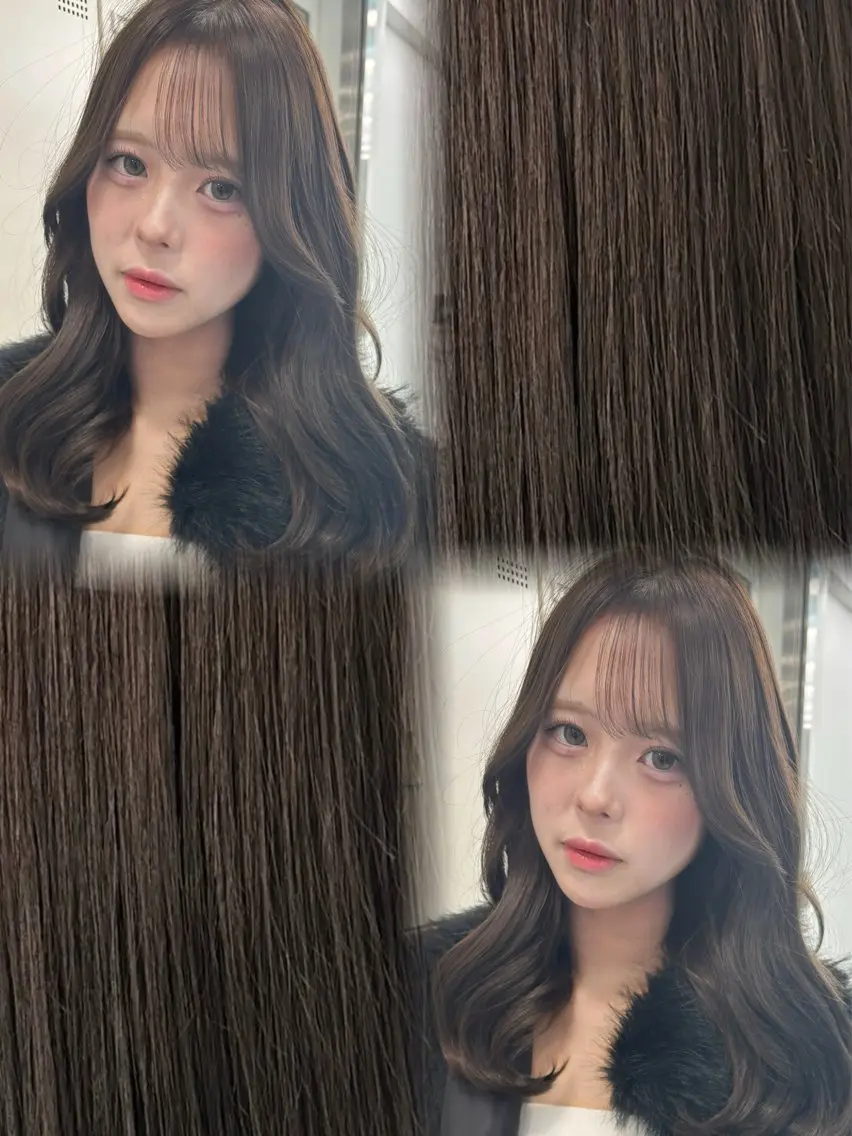 ロング ヘアカラー トリートメント ヘッドスパ 顔まわりレイヤー/諒 オリーブカラー/天神のヘアスタイル