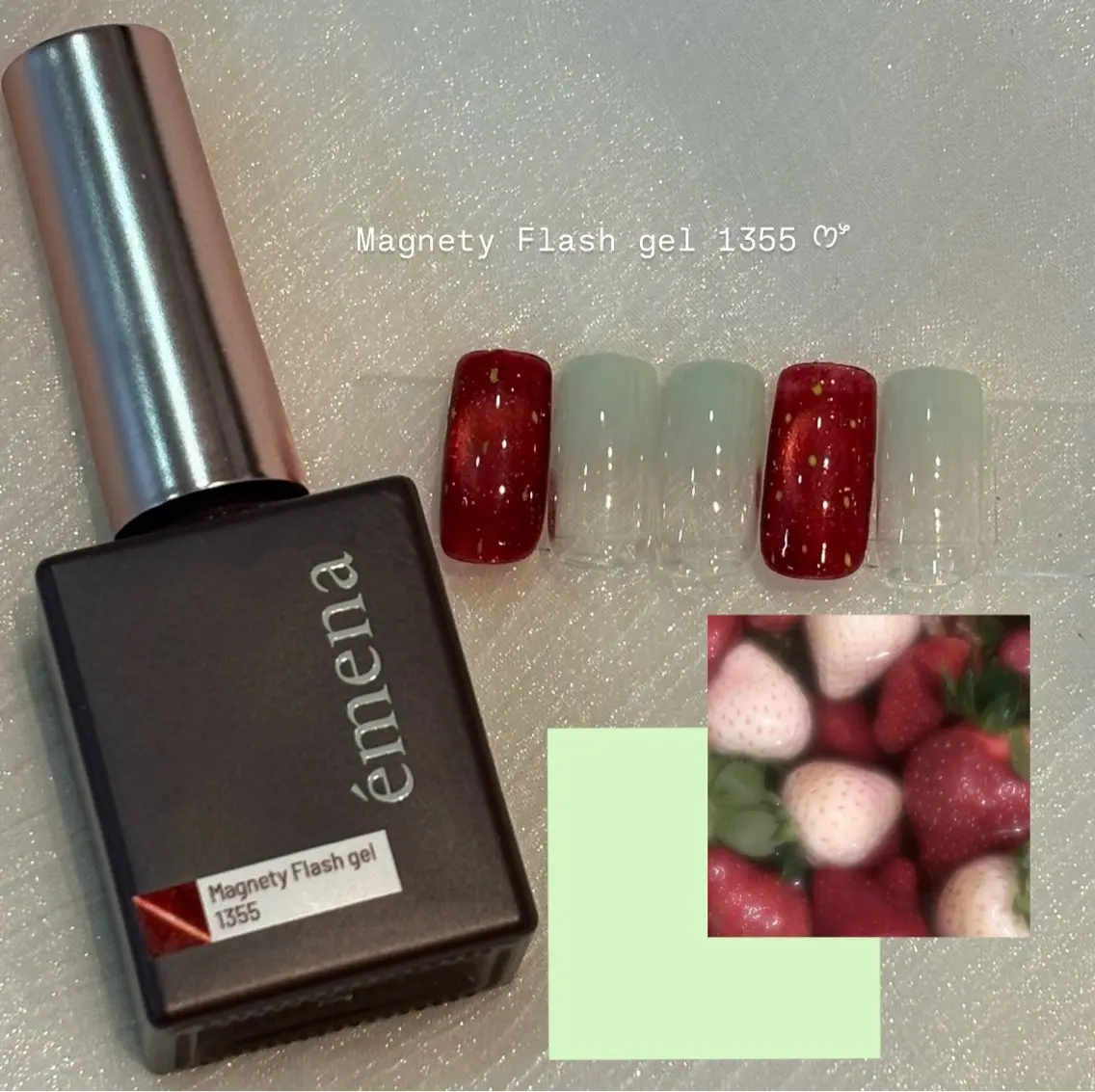 ネイル フラッシュネイル ジェルネイル マグネットネイル 赤色 ハンドネイル charme nailのネイルデザイン