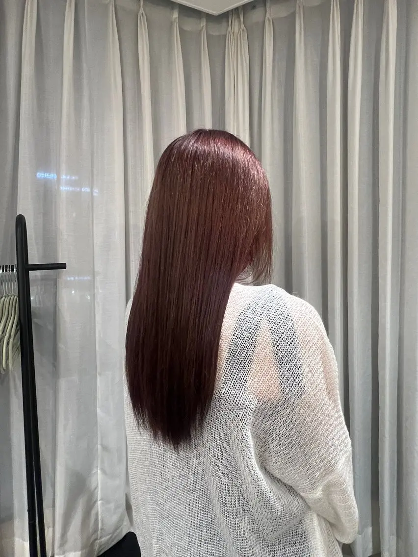 ロング カラー ブリーチ ブラウンカラー ピンクカラー ピンクブラウン 栗原 波輝のヘアスタイル