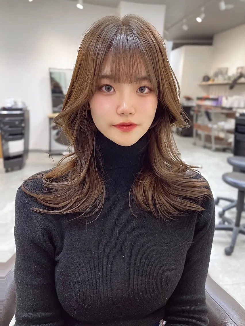 セミロング 韓国風レイヤー ショート/犬塚 優介のヘアスタイル
