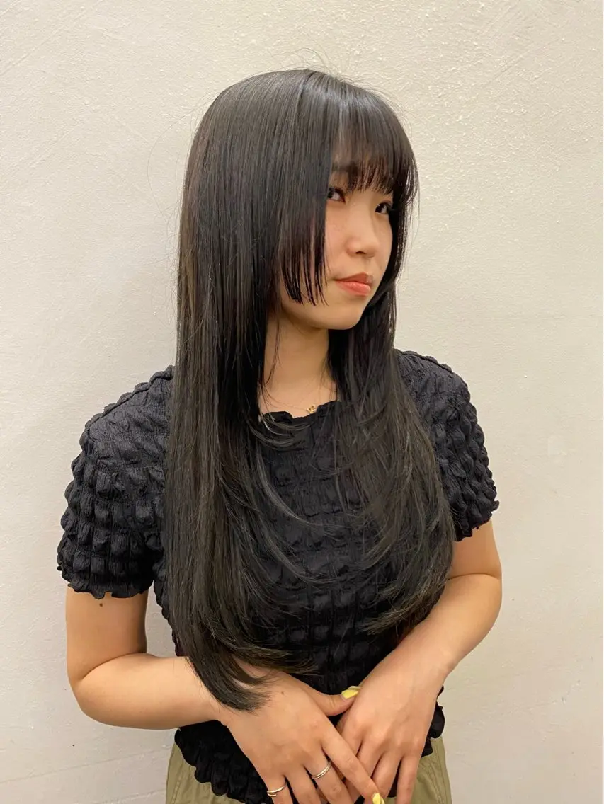 ロング カラー カット ヘアカラー トリートメント 似合わせレイヤー/ ケアパーマ/高倉のヘアスタイル