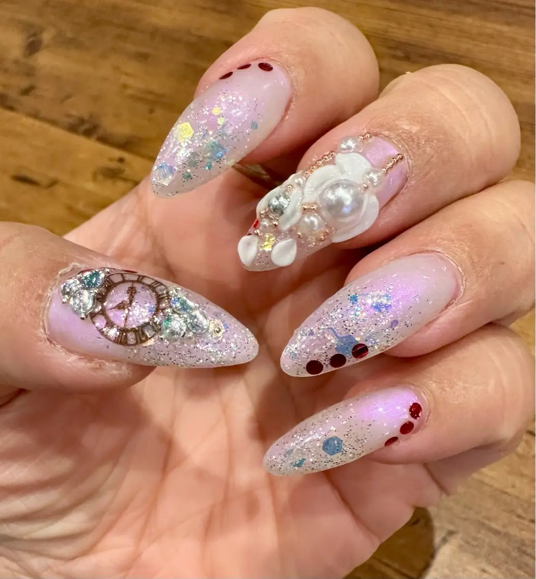 ネイル アートネイル オーロラネイル ラメ(グリッター) ミラーネイル ニュアンスネイル Mai’s nailのネイルデザイン