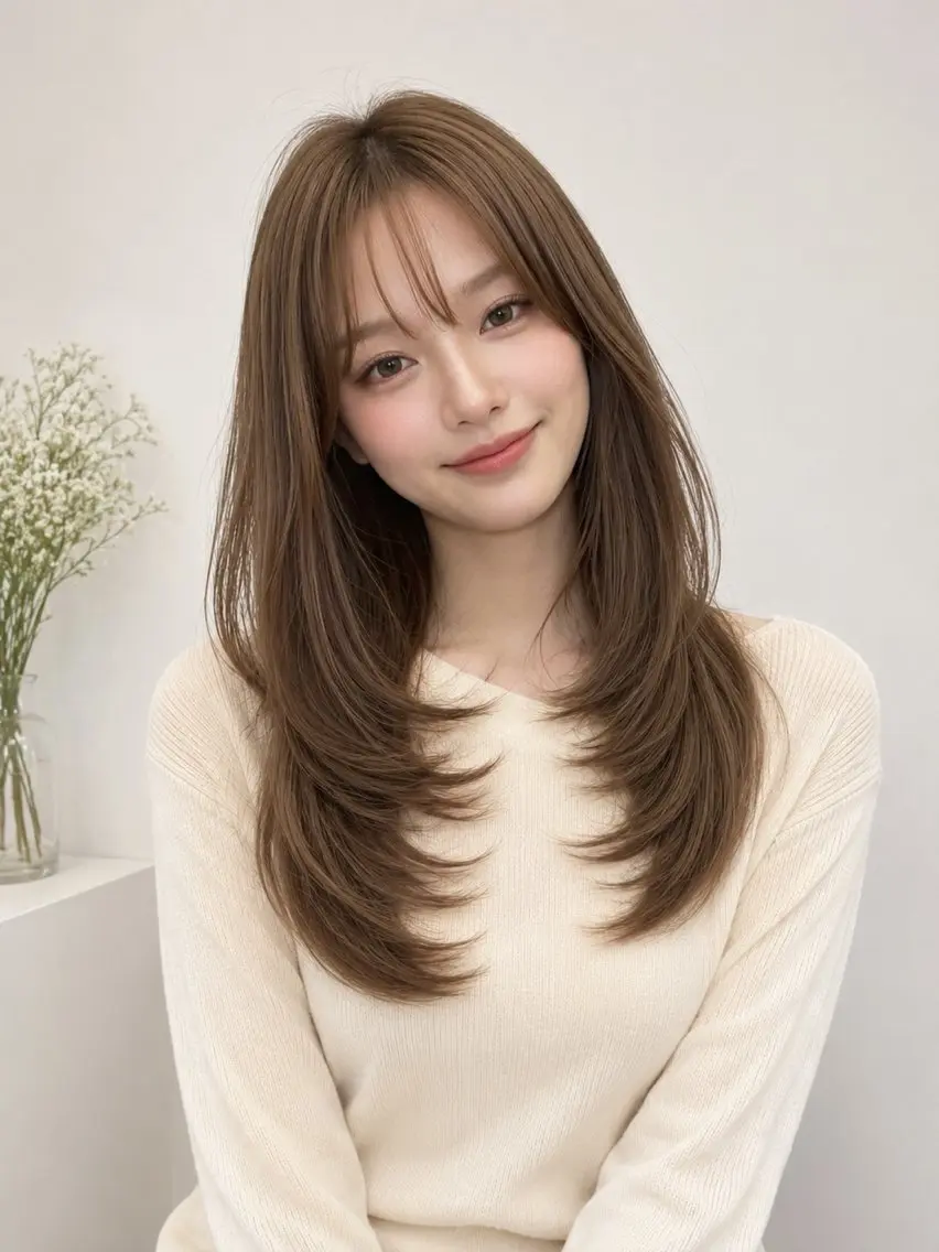 ロング 神戸/karina /レイヤー/顔まわりのヘアスタイル