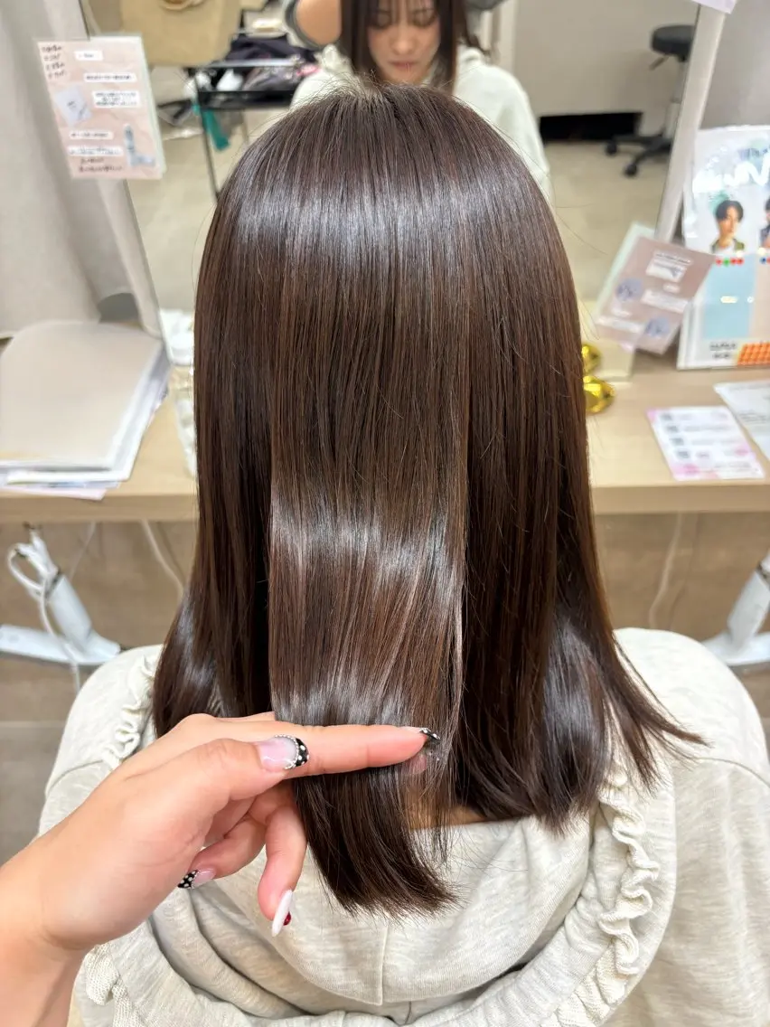 ミディアム カラー カット ヘアカラー ボブ/顔周りレイヤー 🎀momoka🎀のヘアスタイル