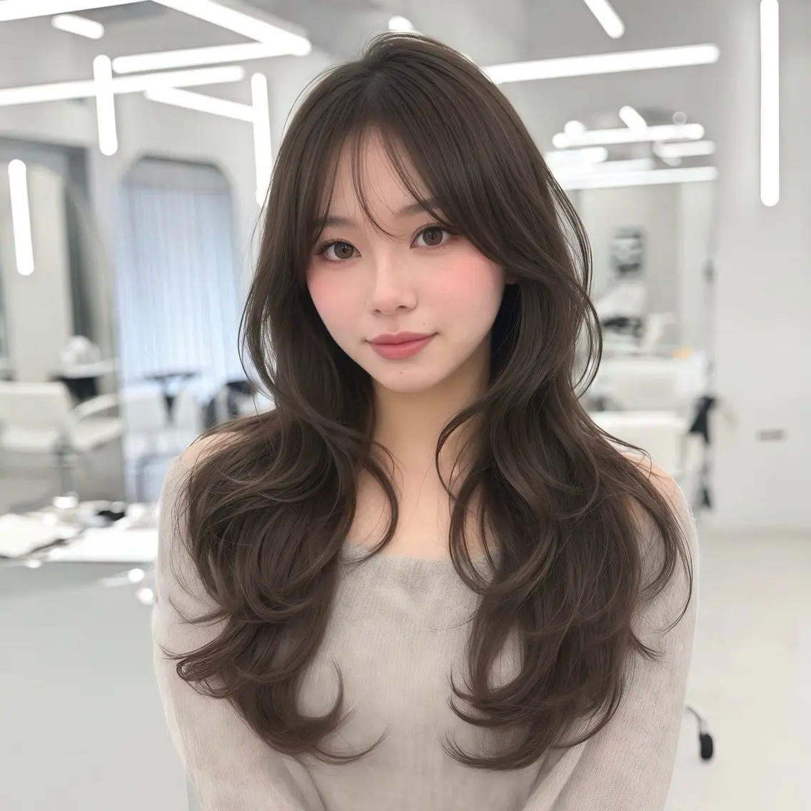 ロング カラー 透明感カラー 韓国風ヘア レイヤーカット 似合わせカット カット ヘアカラー トリートメント 韓国レイヤー× 顔まわり🕊️テルのヘアスタイル