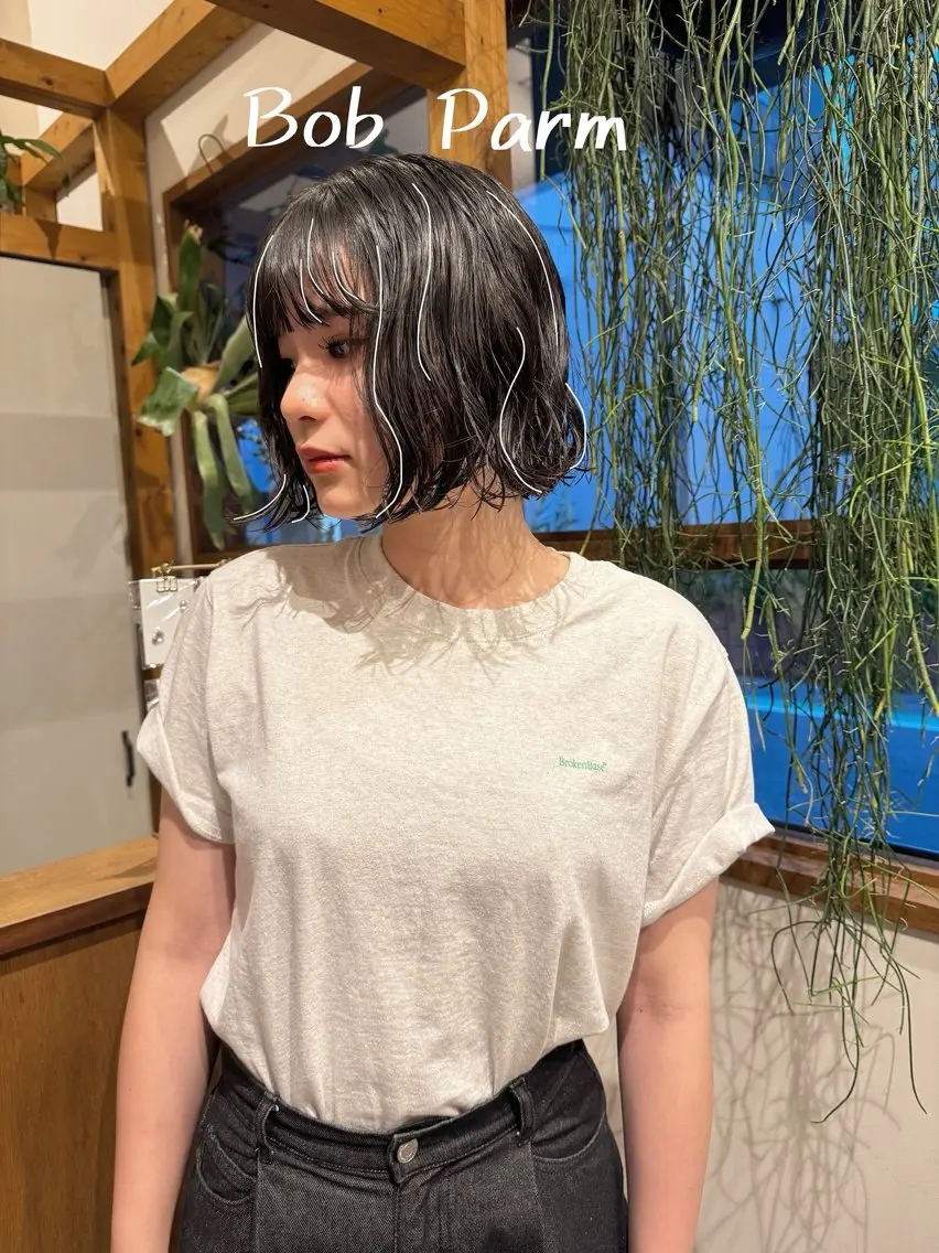 ショート パーマ ボブ パーマ トリートメント ENIF 大島 芽生のヘアスタイル