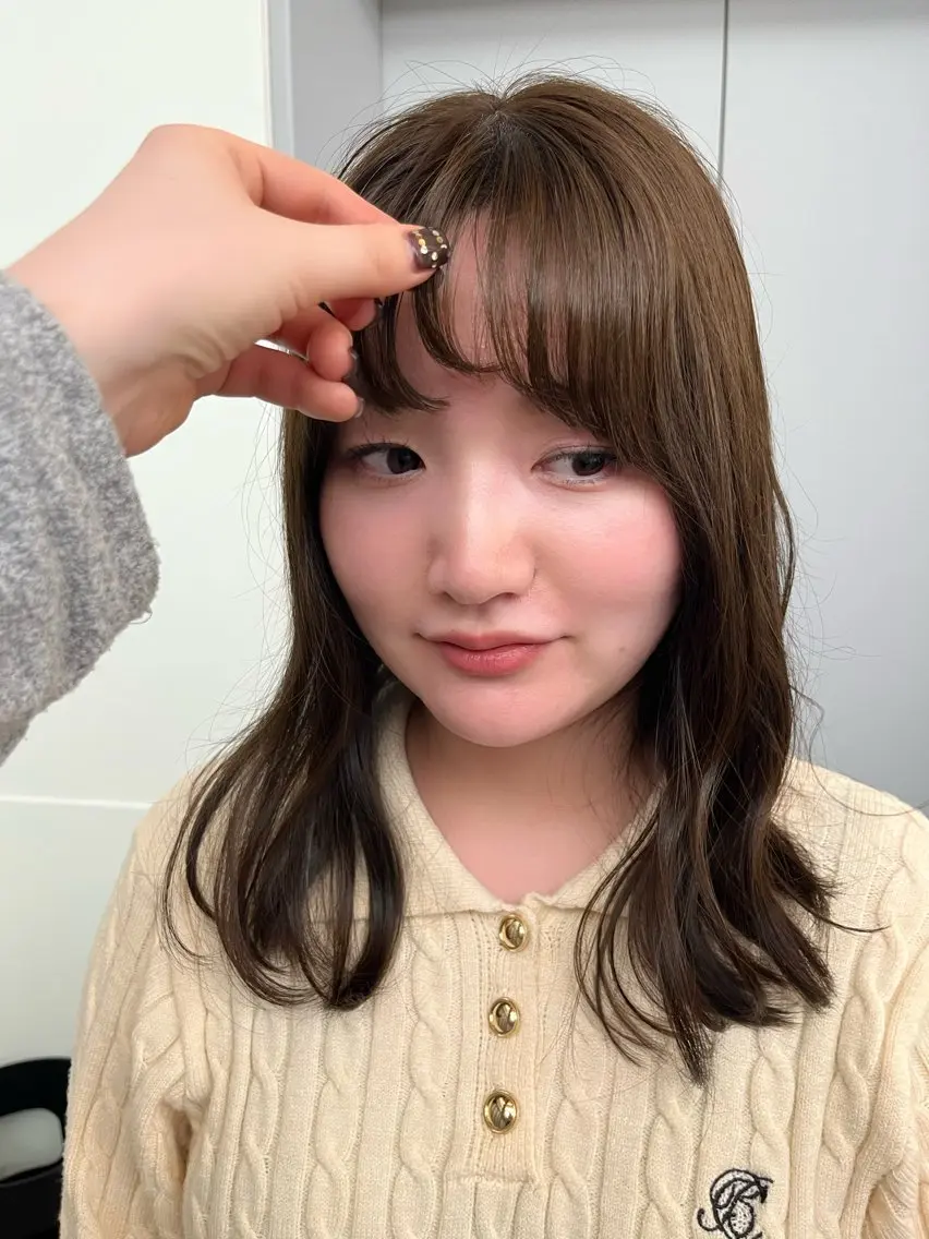 セミロング カラー ベージュカラー オリーブベージュ ダブル透明感カラー/ ロングカット/Rioのヘアスタイル