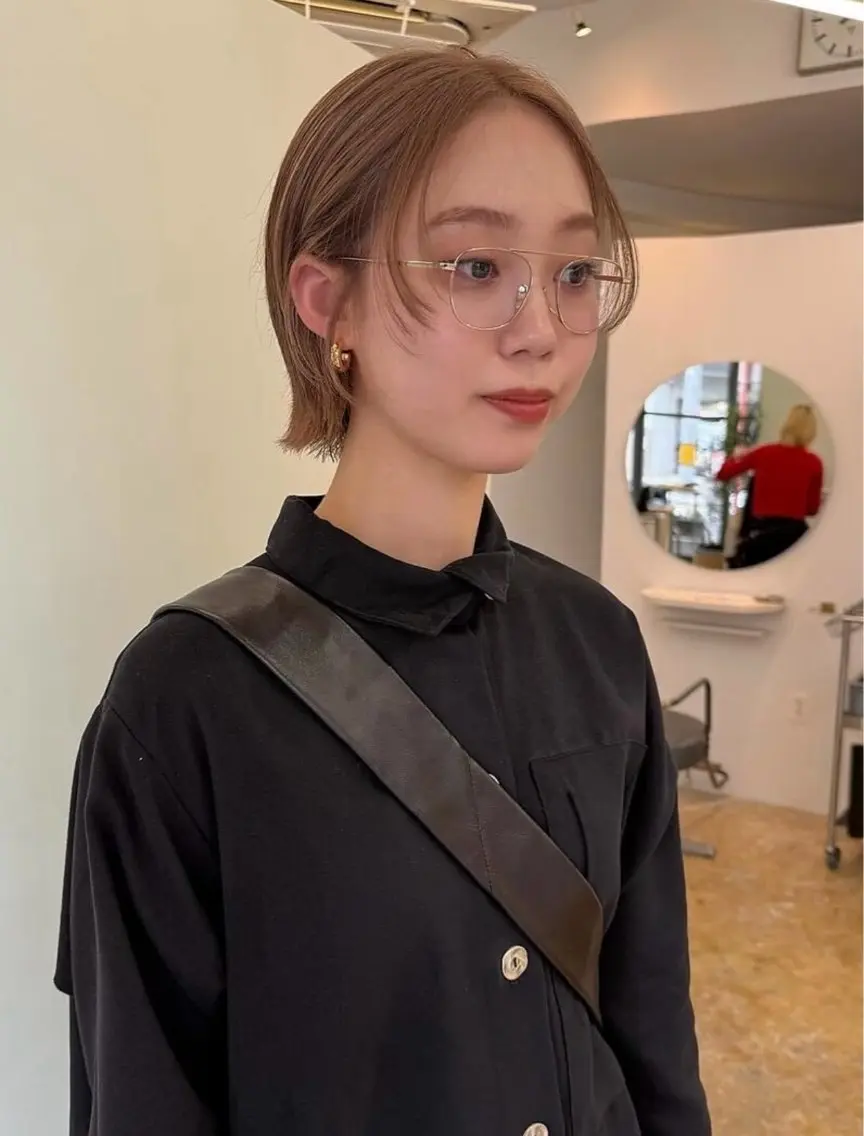 ショート カラー ベージュカラー 透明感カラー オレンジ 似合わせカット ショートヘア ベージュカラー 🎀 ナナのヘアスタイル