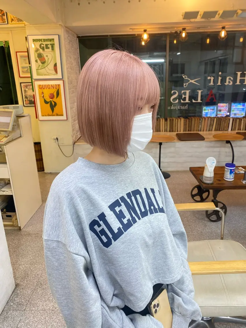 ショート カラー レイヤーウルフ エクステ磯部のヘアスタイル
