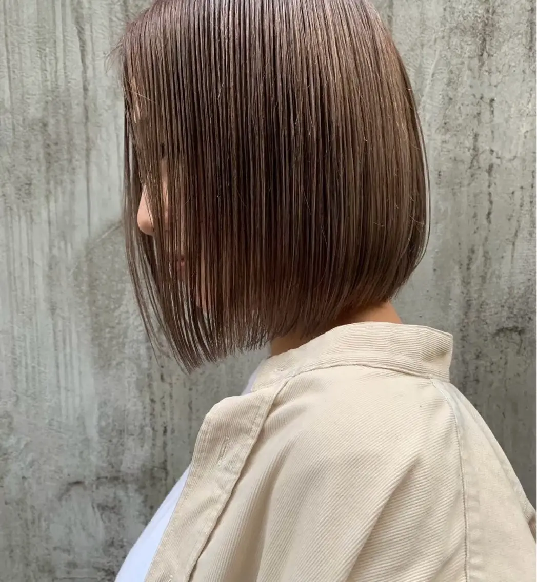 ショート カラー 👔ボブ﹨髪質改善 ストレート🩳ももかのヘアスタイル