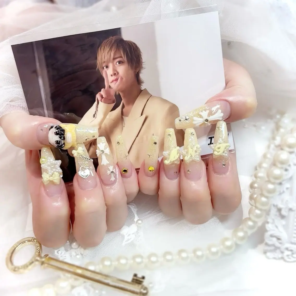 ネイル 長さ出し キラキラネイル 韓国ネイル ロングネイル マグネットネイル ハンドネイル Josie nail salonのネイルデザイン