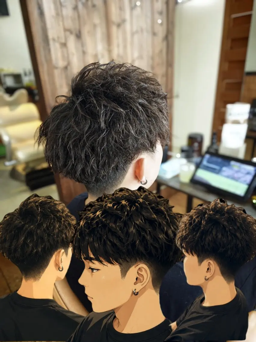 メンズ カット パーマ タカハシ ユウヤのヘアスタイル