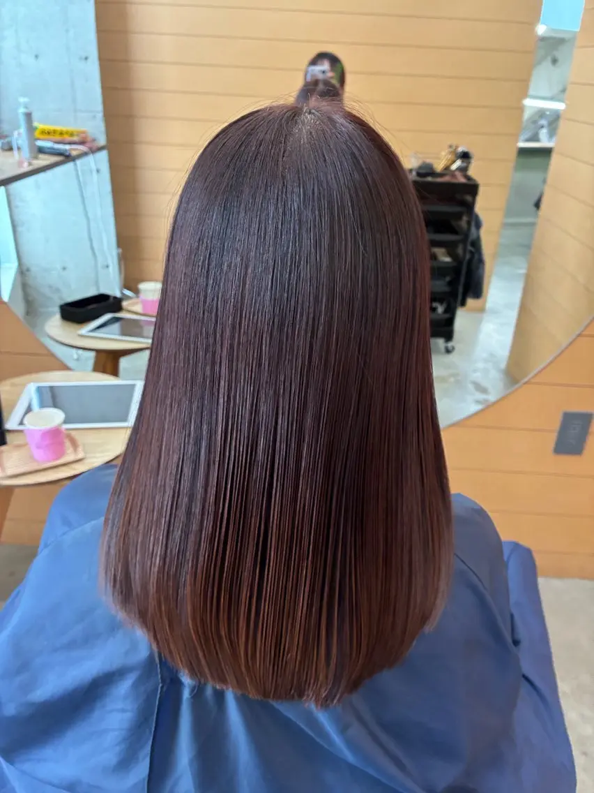 セミロング 髪質改善 カット ヘアカラー トリートメント newi 天王寺 masakoのヘアスタイル