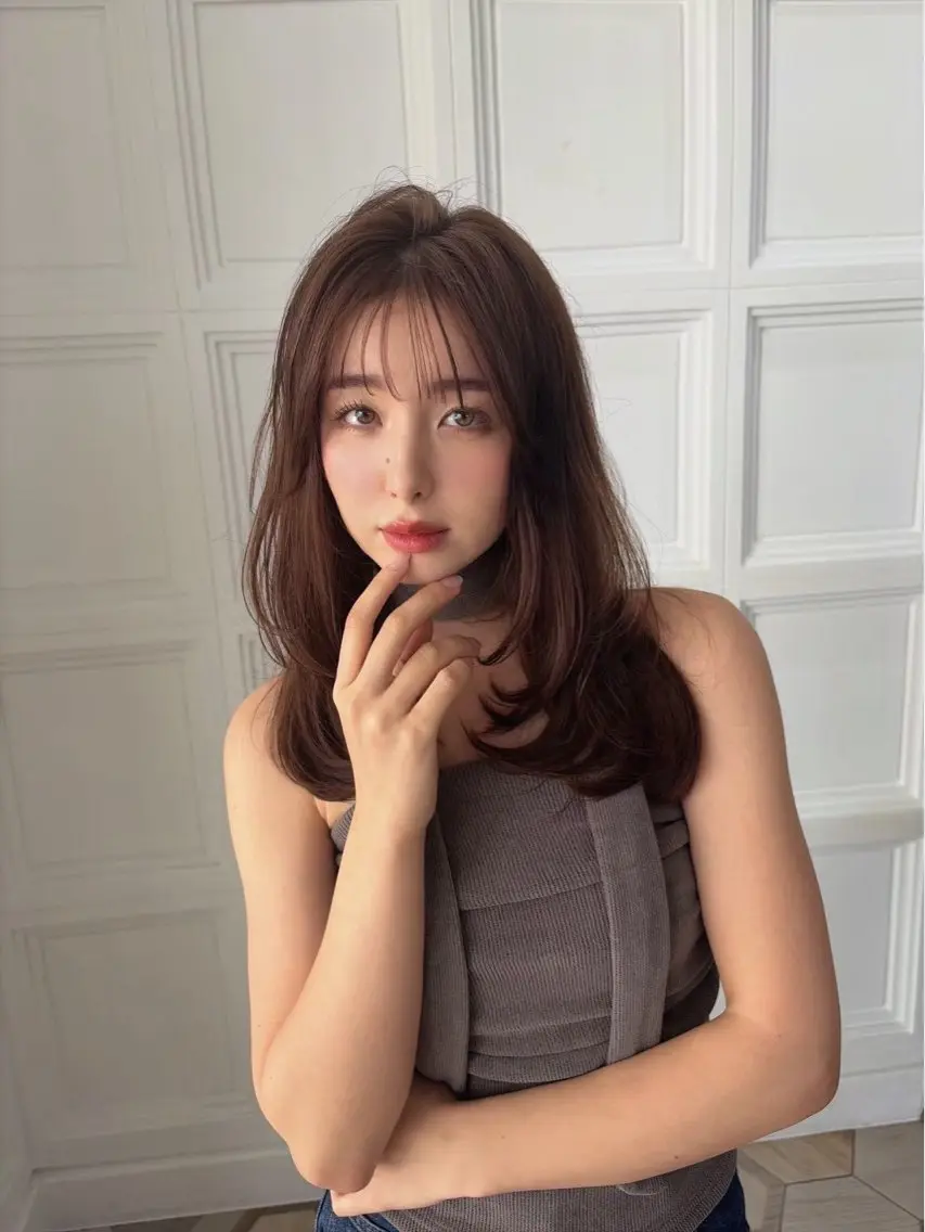 セミロング ヘアカラー トリートメント _WHITE 天神店のヘアスタイル