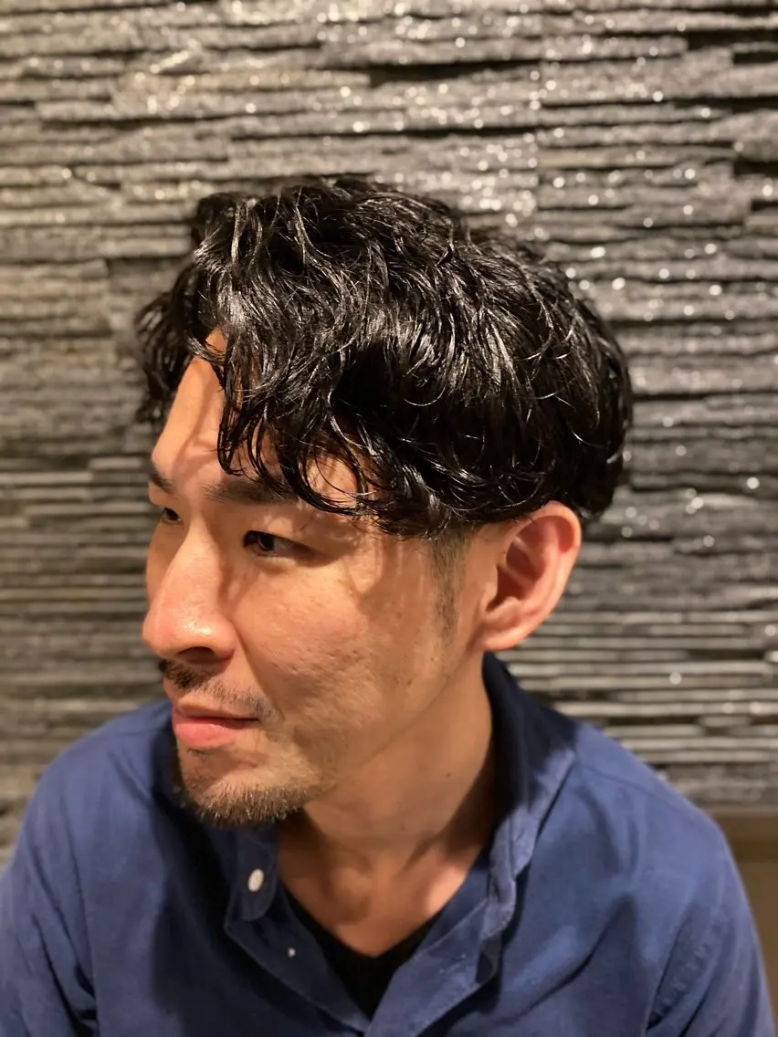 ミディアム ミディアムパーマ 【メンズ特化理容師】 阿部結奈のヘアスタイル