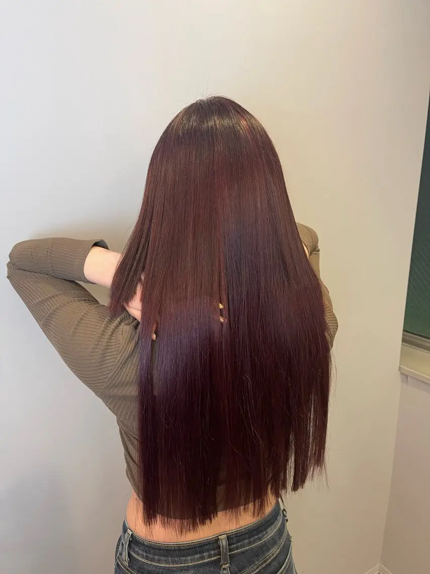 ロング カラー レッドカラー ヘアカラー エクステ 高品質シールエクステ /艶髪/HIROのヘアスタイル