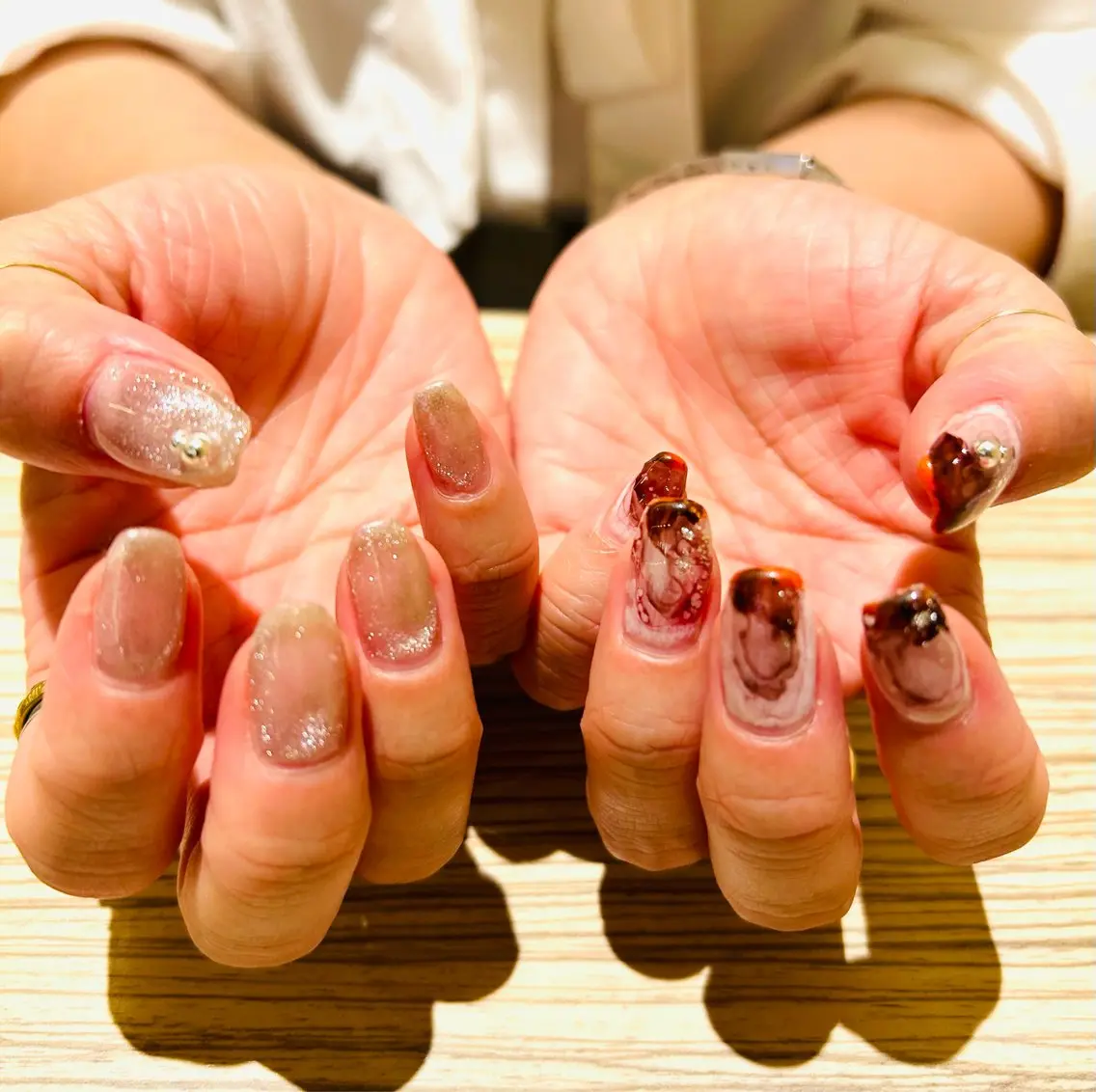 ネイル フラッシュネイル フットネイル フレンチネイル ラメ(グリッター) ラメグラデーション H3 hitoのネイルデザイン