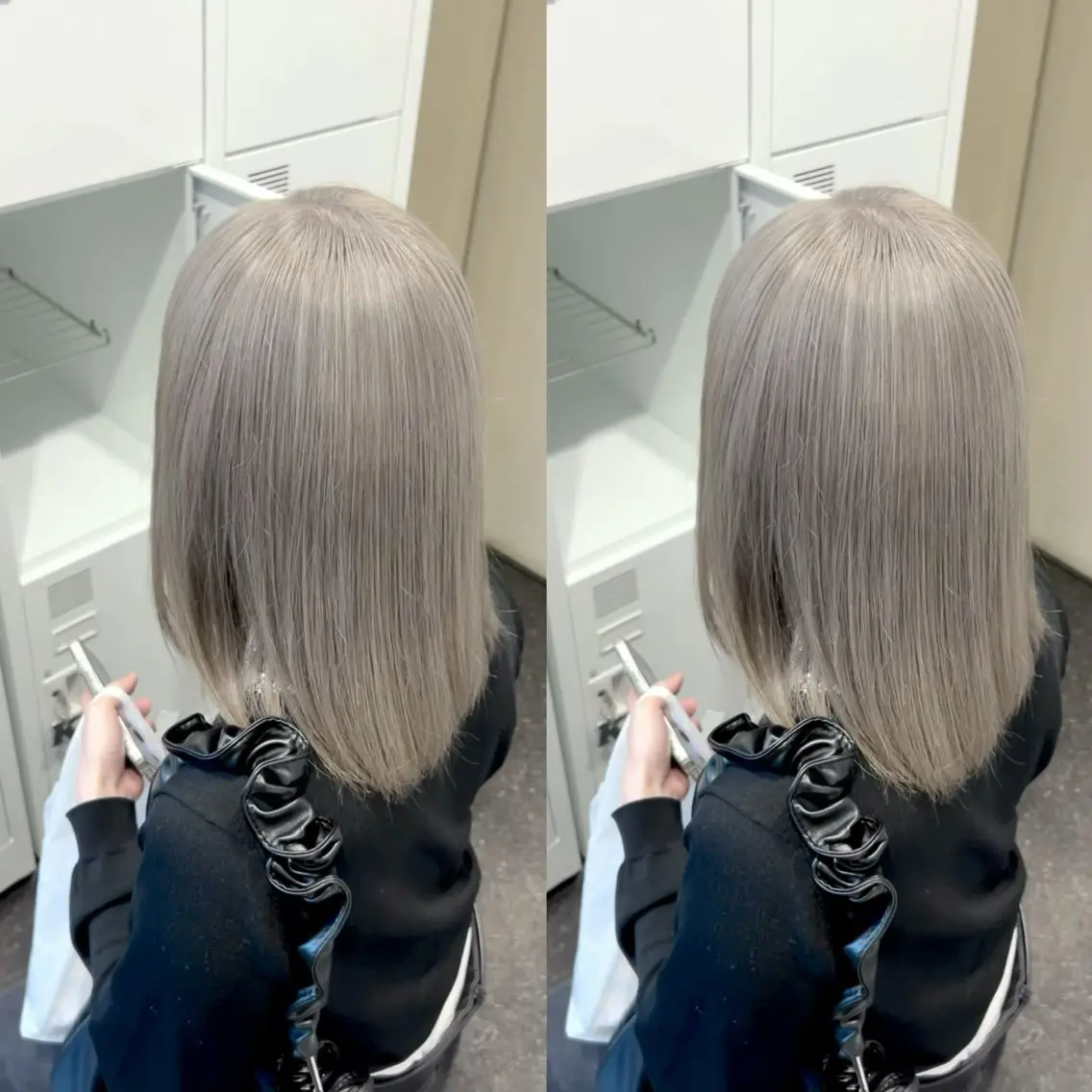 ショート カラー キッズ ベージュカラー 透明感カラー ダブルカラー 盛れる艶カラー× レイヤーカット/咲来のヘアスタイル